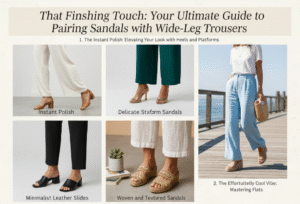 Sandals with Wide-Leg Trousers